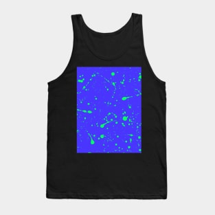 Neon Green Spray Splatter On Blue Violet Tank Top